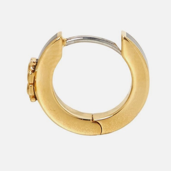 NWT Tory Burch Black Miller T Hoop Earrings - Picture 5 of 9